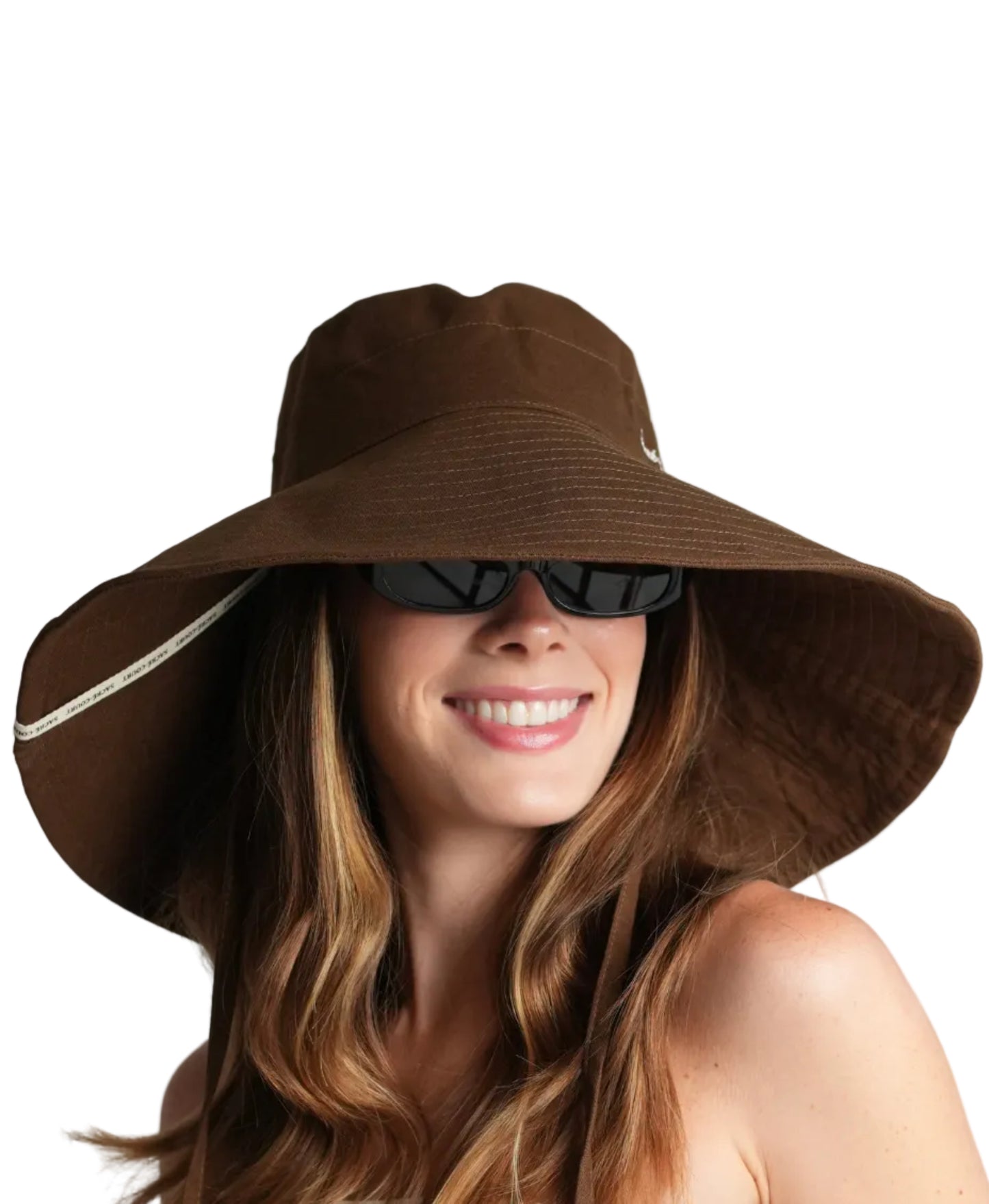 OVERSIZED BUCKET HAT IN BROWN