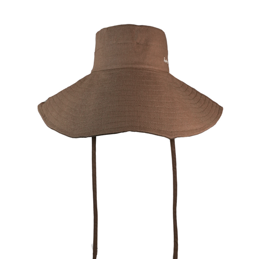 OVERSIZED BUCKET HAT IN DARK BEIGE